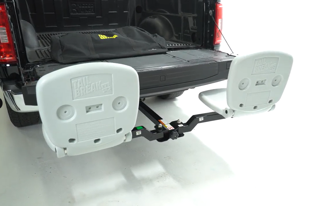 Tow hitch receiver with covers on a vehicle's hitch receiver on a white background