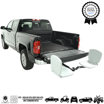 Tailbreaker dual hitch mounted seats on truck