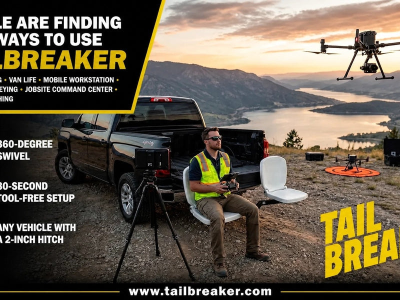 Tailbreaker deployed as mobile workstation with laptop and plans